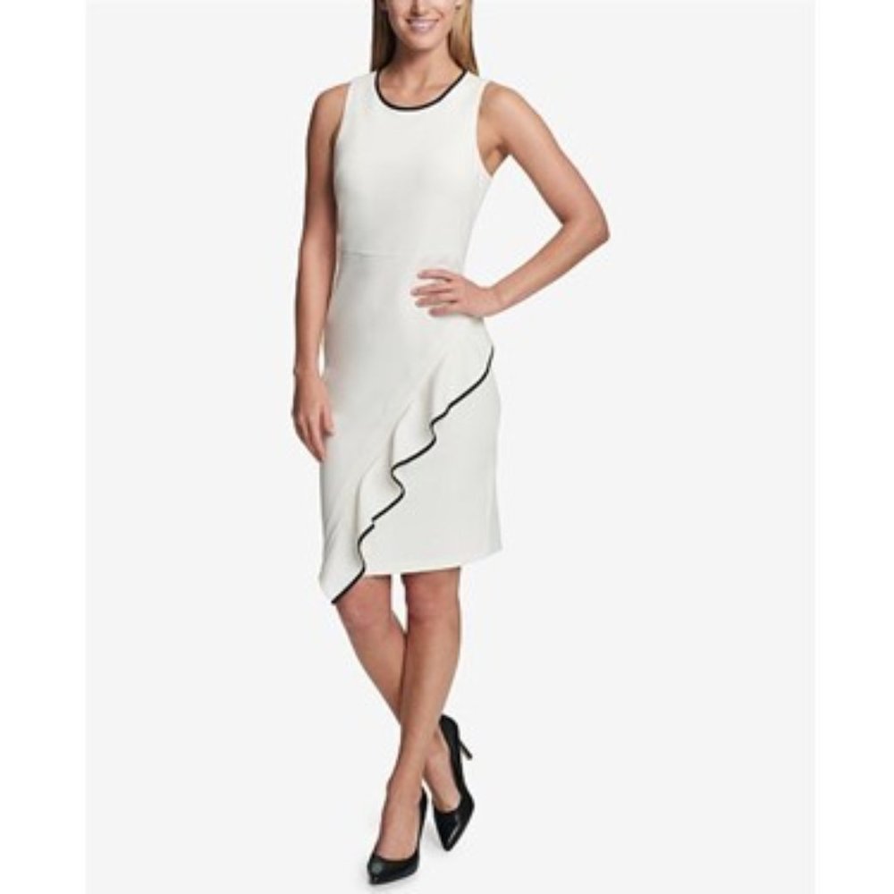 TOMMY HILFIGER Ruffle Sheath Dress (14)